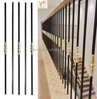 Balustres ronds en fer creux enduits de poudre de style moderne, balustrades pour balcon, pont et escaliers, sol de villa