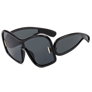 Européen américain exagéré mode personnalité protection solaire lunettes <span class=keywords><strong>de</strong></span> <span class=keywords><strong>soleil</strong></span> femmes irrégulière grand cadre UV400 Street Style - Product Image 6