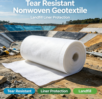 Géotextile non tissé résistant aux déchirures pour la protection des revêtements de décharges