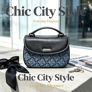 Elegante Bolso de Mano Vintage con Estampado de Monograma para Mujer, Bolso Bandolera con Asa Superior para Citas Diarias y Compras - Product Image 4
