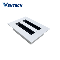 Diffuseur linéaire réglable en aluminium à 2 fentes pour conduit de climatisation Ventech