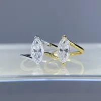 Bague de fiançailles MuShan en argent sterling 925 plaqué or 18 carats avec moissanite VVS, modèle solitaire, breveté MST