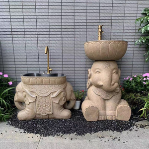 Lavabo de salle de bain moderne de style chinois, <span class=keywords><strong>colonne</strong></span> de cour, piédestal en forme d'éléphant, finition polie, garantie 5 ans, ovale, hôtel, facile - Product Image 2