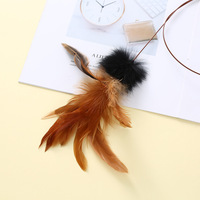 Bâton de chat drôle, jouet de chat avec fourrure de lapin, jouet de chat élastique en acier inoxydable