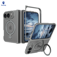 Coque de téléphone portable magnétique pliable haut de gamme à toucher doux avec support de raquette pour iPhone 18 Fold Samsung Z Fold 8 – Vente en gros usine