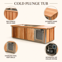 Bain froid écologique personnalisé pour baignoire, de forme rectangulaire, en matériau CEDAR, pour baignoires de spa et usage individuel - Vente en gros