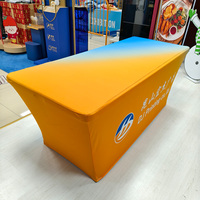 Nappe de table personnalisée, grande nappe en tissu écologique, ajustement parfait, résistante à la décoloration, housse de table extensible personnalisée de marque