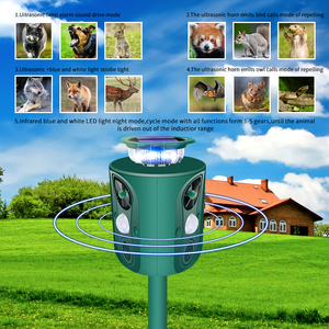 Répulsif pour animaux-Répulsif solaire électrique ultrasonique ABS 360-Détecteur <span class=keywords><strong>de</strong></span> mouvement-Cerf-Lumière clignotante-Repousse les chiens-Chats-Mouffettes - Product Image 4
