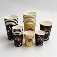 Impression de logo personnalisé, gobelets à café en papier à paroi simple, jetables, fabriqués sur mesure, plusieurs tailles pour boissons chaudes/froides