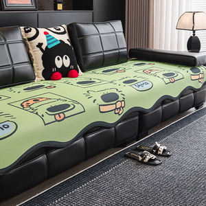 Cute Cartoon <b>Dog</b> Ice Silk <b>Sofa</b> Cover 145-185CM Non-Slip Modular <b>Sofa</b> Cushion All Season Dust Proof Cat Scratch Resistant - Product Image 4