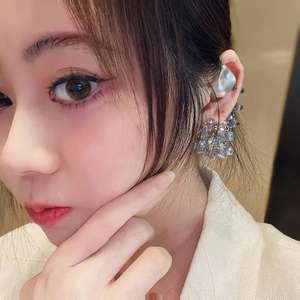 Nuevo diseño de alta calidad sin perforación pendientes puños elegante cristal grande imitación barroco perla brazalete pendientes con Clip - Product Image 3