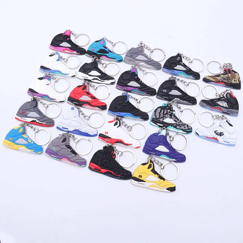 Groothandel Goedkope Aj Basketbal Sportschoenen Hanger 3d Mini Sneaker Zachte Pvc Rubber Sleutelhanger