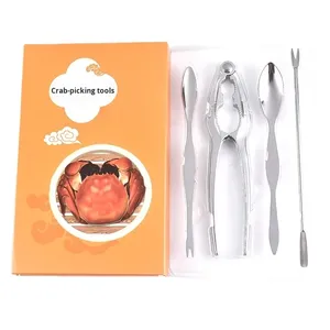 Juego de herramientas para comer cangrejo de ocho piezas, de acero inoxidable, sostenible, Apto para lavavajillas y horno seguro, tijeras de garra de cangrejo, tenedor, pelador de conchas peladas - Product Image 5
