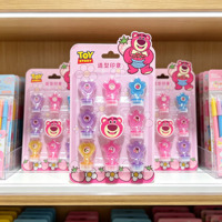 Ensemble de tampons auto-encreurs pour enfants, motifs de personnages de dessins animés, tampon en plastique, bricolage, artisanat, jouet, papeterie colorée pour enfants, cadeau de fête