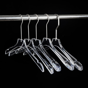 Alta qualità chiara plastica acrilica di <span class=keywords><strong>lusso</strong></span> appendiabiti personalizzati per l'installazione di cappotti a livello singolo con Logo uso bagno guardaroba - Product Image 1