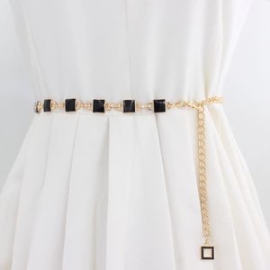 slim fit dress slacks NicoBlu® Cosima Sash Belt in Pale Gold Shimmer main image 0