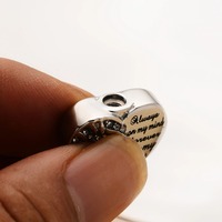 Collier pendentif urne rétro « Toujours dans mon cœur » en acier inoxydable, bijou commémoratif pour cendres