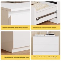 Commode à 3 tiroirs en acier robuste, armoire de rangement blanche, style moderne minimaliste, commode de chevet pour chambre à coucher, organisateur pour salon