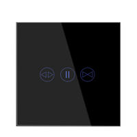 Interruptor Inteligente para Cortinas con Panel de Vidrio Templado Táctil, Control por Aplicación WiFi, Estándar Europeo, Automatización del Hogar