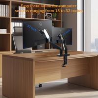 Support de bureau ergonomique à double bras à ressort à gaz avec rotation multi-angles pour écrans de 17 à 32 pouces – Offre Spéciale