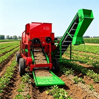 Machine à récolter les arachides montée sur tracteur avec système de nettoyage par ventilateur