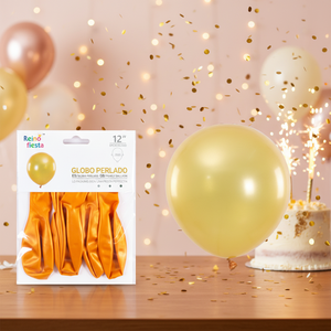 Palloncini per feste in oro chiaro da 12 pollici da 6 pezzi per eventi e celebrazioni - Product Image 3