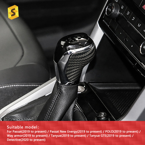 Es Dry Real Black pomello del cambio in fibra di carbonio coperchio del pomello del cambio automatico per Vw Passat T-Cross Polo Tayron <span class=keywords><strong>Tacqua</strong></span> - Product Image 6