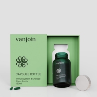 Bouteilles d'Emballage Personnalisées en Verre Dépoli de Luxe pour Pilules, Gélules et Vitamines, Pots Vides Mat pour Compléments Alimentaires avec Boîte