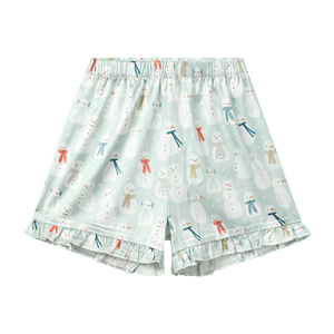 Quick Dry Soft Breathable Custom Print Short Girls' Sleep Pants with Elastic Waist for Comfortable Nightwear - Product Image 1