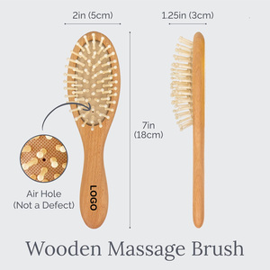 Ensemble <span class=keywords><strong>de</strong></span> brosses à cheveux pour bébé en bois avec logo personnalisé, poils <span class=keywords><strong>de</strong></span> chèvre naturels ovales, poils doux, brosse à poils doux, massage doux du cuir chevelu, <span class=keywords><strong>peigne</strong></span> pour la crèpe <span class=keywords><strong>de</strong></span> <span class=keywords><strong>lait</strong></span> - Product Image 5