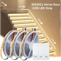 Bande lumineuse LED COB super brillante AC110V blanc froid 6000K, étanche IP65 pour extérieur, avec prise US et contrôle par application