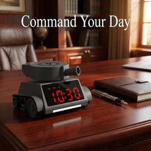 <span class=keywords><strong>Réveil</strong></span> numérique de bureau vintage style tank, décor <span class=keywords><strong>militaire</strong></span> personnalisé, chargeur de téléphone sans fil, personnalisation en gros - Product Image 1