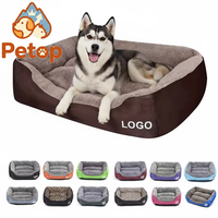 Lit pour chien et chat rectangulaire de grande taille Petop, en polaire arctique doux, respirant, écologique, avec rembourrage en coton perlé épais, OEM ODM