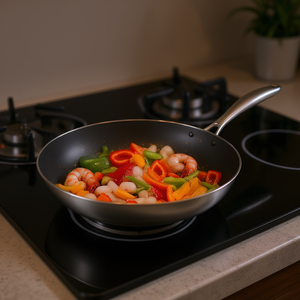 กระทะสเตนเลสสตีล D0100H5UUE2 ขนาด 24 ซม. เคลือบเซรามิกแบบไม่ติดกระทะ ใช้ได้กับเตาแม่เหล็กไฟฟ้า เหมาะสำหรับการทำอาหารทุกวัน - Product Image 2