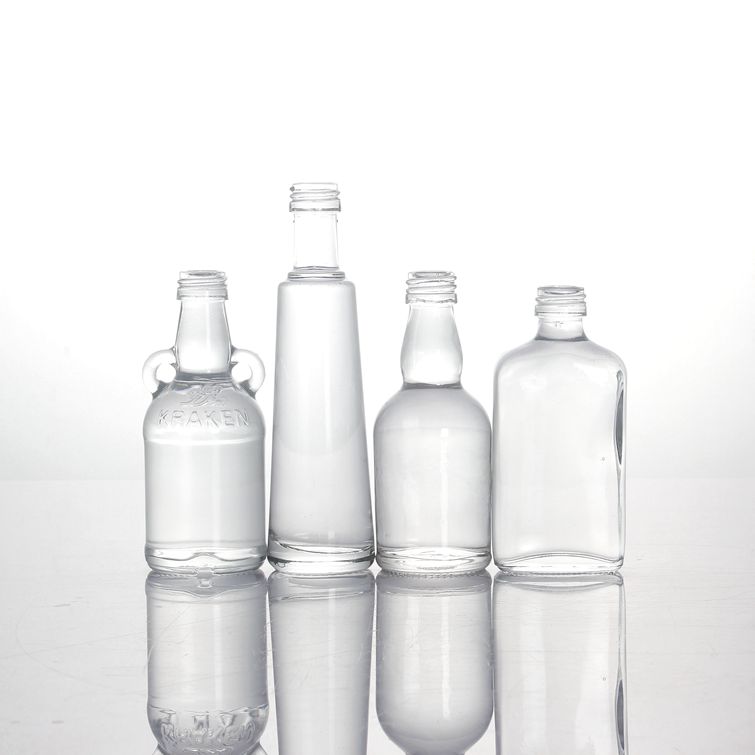 Индивидуальные прозрачные стеклянные бутылки для ликера, 50 мл, 5cl, с алюминиевыми колпачками