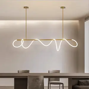 Living Room Indoor Nordic Hanging Lamp Hotel Bedroom Modern Linear Luxury Kitchen Island Ceiling Led Pendant Light