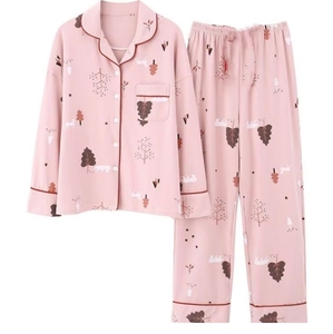 2550 Mùa Thu Ngủ Mặc Phụ Nữ 2 Mảnh Quần Áo Ngủ Cotton In Áo Quần Áo Nhà Pyjama Thiết Kế Pajama Đêm Phù Hợp Với Đối Với Phụ Nữ - Product Image 4