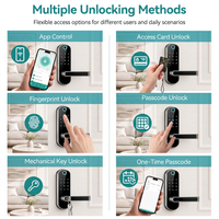 Serrure intelligente WiFi Tuya TTlock APP pour portes de grange, avec poignée à empreinte digitale biométrique, sans clé, à code électrique, pour la sécurité domestique