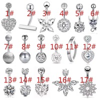 Vente flash - Anneau de piercing pour nombril en acier inoxydable et zircon, forme géométrique, bijoux de piercing corporel unisexe