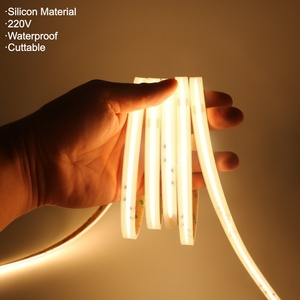 Silicone IP67 không thấm nước 166.6mm cuttable Driverless 432LED/M 10mm 220V 100-120lm/M linh hoạt <span class=keywords><strong>LED</strong></span> COB Strip 3000K 4000K 6000K - Product Image 1
