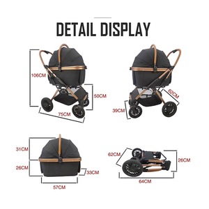 Carrello Portatile per Cani con Ruote, Box da Viaggio per Cuccioli, Passeggino Giocattolo per Bambini, Il Miglior Passeggino 3 in 1 - Product Image 6