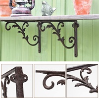 Support mural rustique en fer forgé pour pot de fleurs - Étagère murale durable et écologique pour décoration intérieure et jardinière d'intérieur