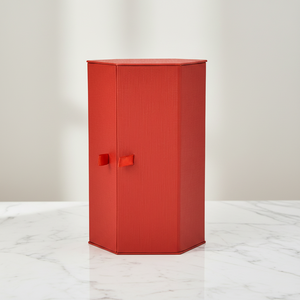 <b>Red</b> Hexagonal Multi Layer Gift <b>Box</b> With Ribbon Handle For Skincare Cosmetic Storage - Product Image 4