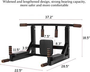 Wellshow Montado en la pared Pull up <span class=keywords><strong>Bar</strong></span> Multifuncional Chin up <span class=keywords><strong>Bar</strong></span> Dip Stand para interior Home Gym Workout - Product Image 2
