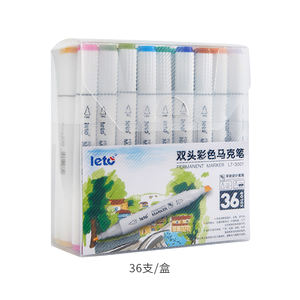 36 لونًا من أقلام التلوين الفنية ذات الرأس المزدوج، أقلام تلوين دائمة تعمل بالكحول، أقلام تلوين ملونة للرسم الفني - Product Image 1