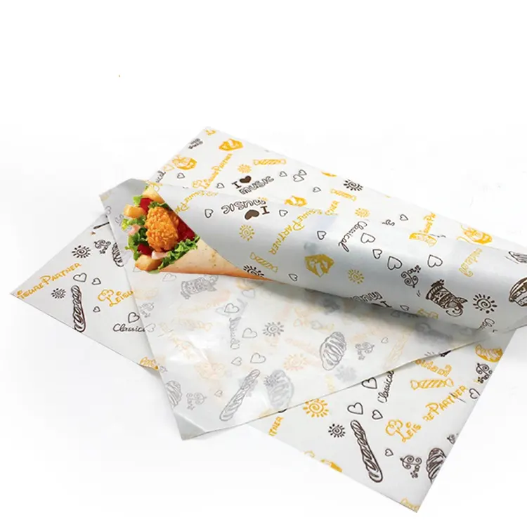 Fett dichtes Geschenk papier Eimer platte Liner Burger Sandwich Brot Geschenk papier