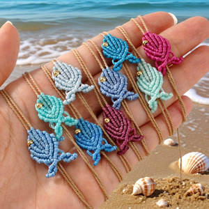 Handmade Woven Rope Fish Macramé Pulseira Corda Colorida Trançada Melhor Amigo Pulseiras Presentes para As Mulheres - Product Image 2