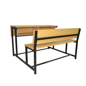 Conjunto de escritorio y silla escolar 100*750*850 de madera maciza estilo moderno minimalista para uso en el aula MG-K28 - Product Image 2
