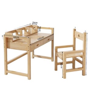 Children <b>Study</b> Desk Set Solid Wood Scandinavian Design For Primary Secondary Students Writing Desk And <b>Chair</b> Durable - Product Image 5