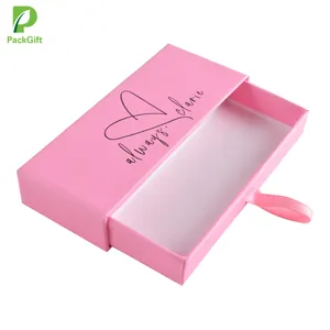 분홍색 색깔 로고를 가진 주문 인쇄 서랍 포장 상자